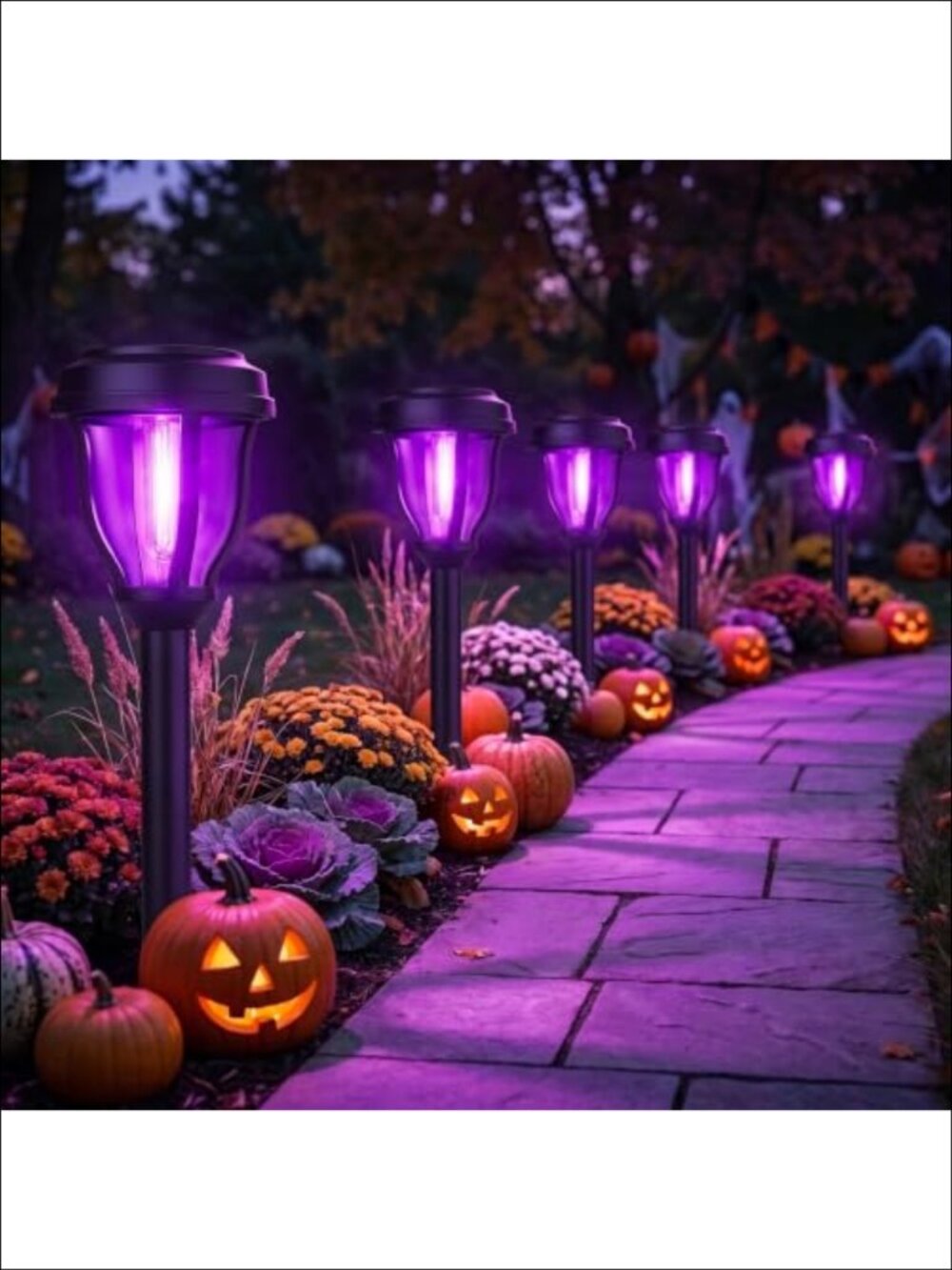 12 Pack Solar Halloween Pathway Lights Outdoor Garden Stake Decor
